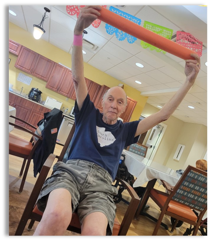 Exercise classes at Memory Care Community Aravilla Sarasota - stretching exercises