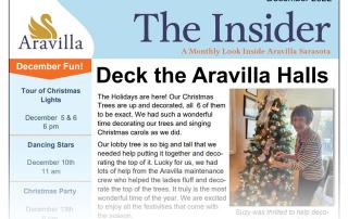 memory care newsletter Aravilla Sarasota December 2022