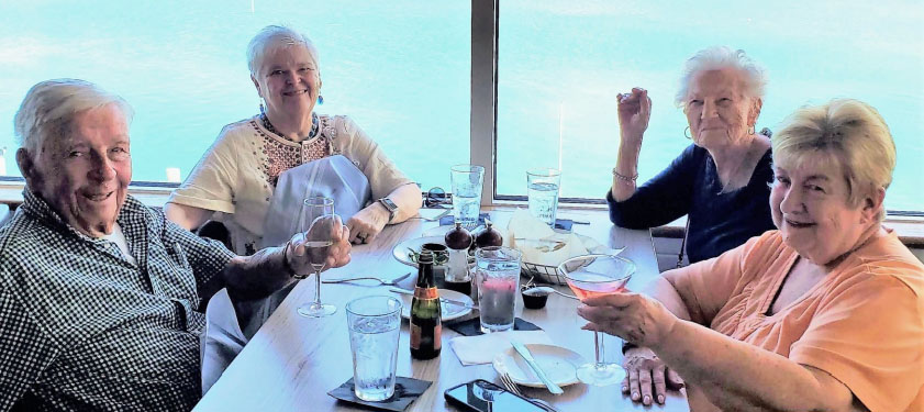 Aravilla senior residents enjoying lunch